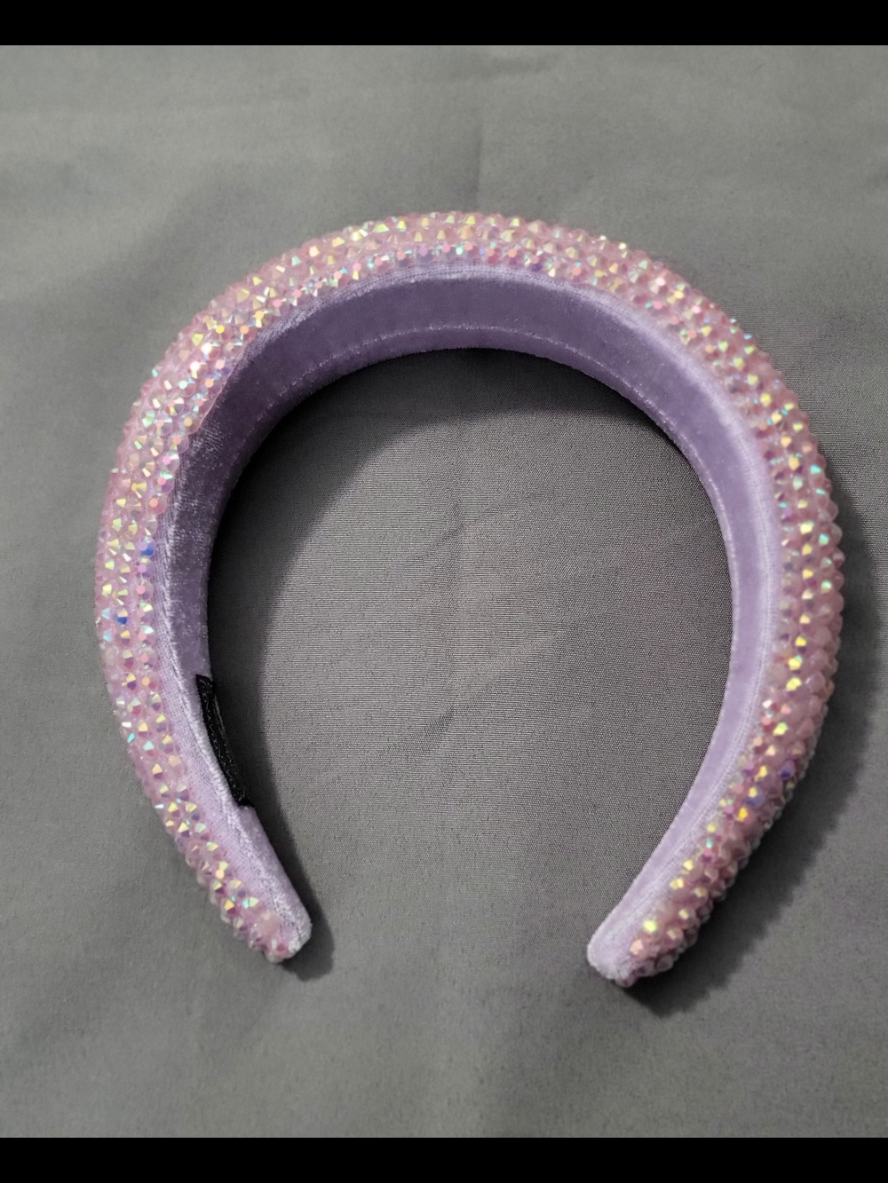 Lavender Crystal Padded Headband - Women's Sparkle Hair Accessory